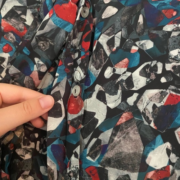 Hunter Bell Button Down Neck Tie Blouse - Picture 5 of 7